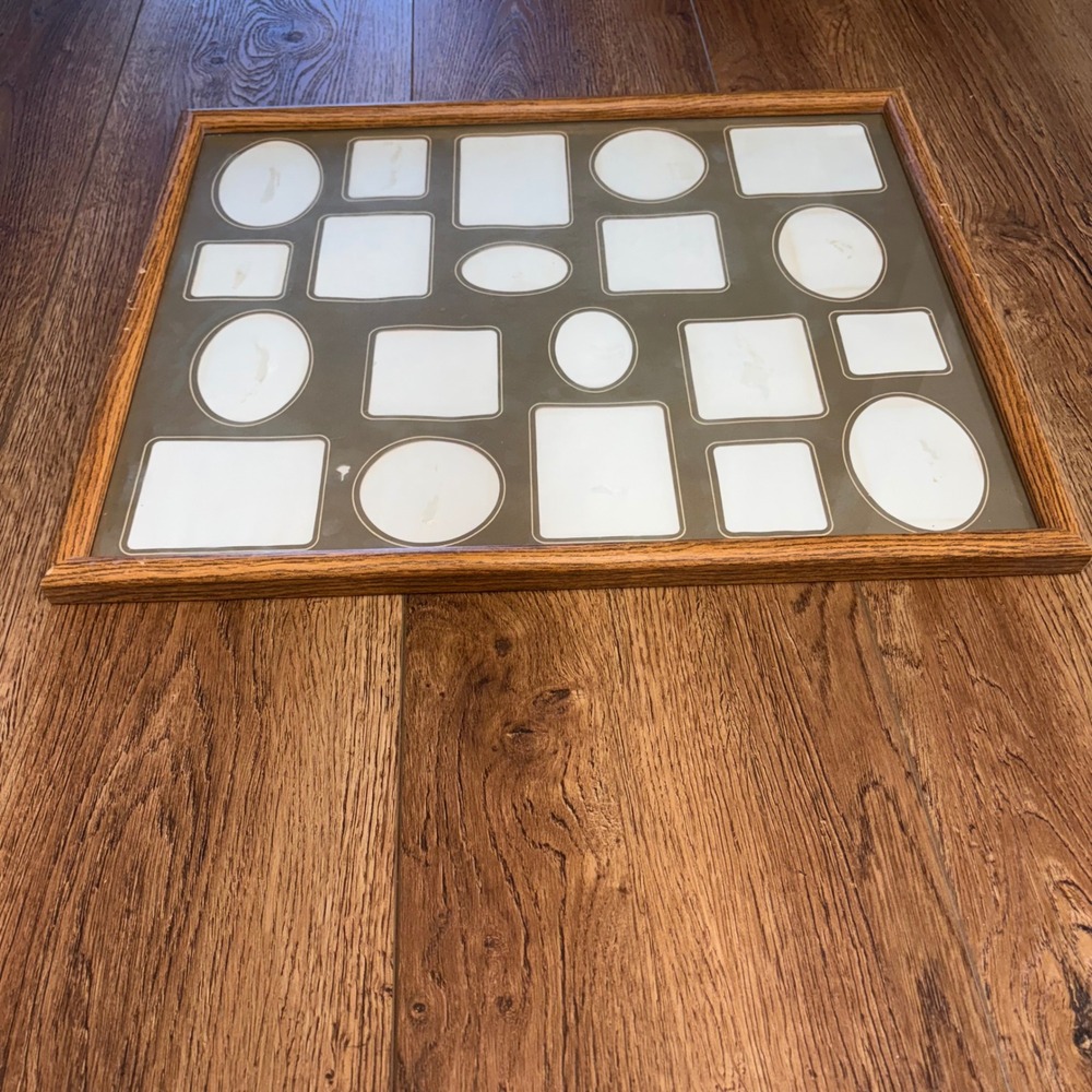 Vintage Collage Picture Frames Wood Photo Frames with Mats 17x21 Collage MCM 90s - Picture 4 of 8
